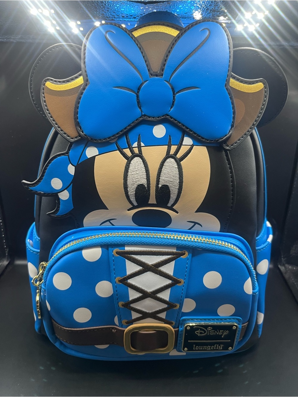 Loungefly Minnie Mouse Blue Polka Dot Mini Backpack